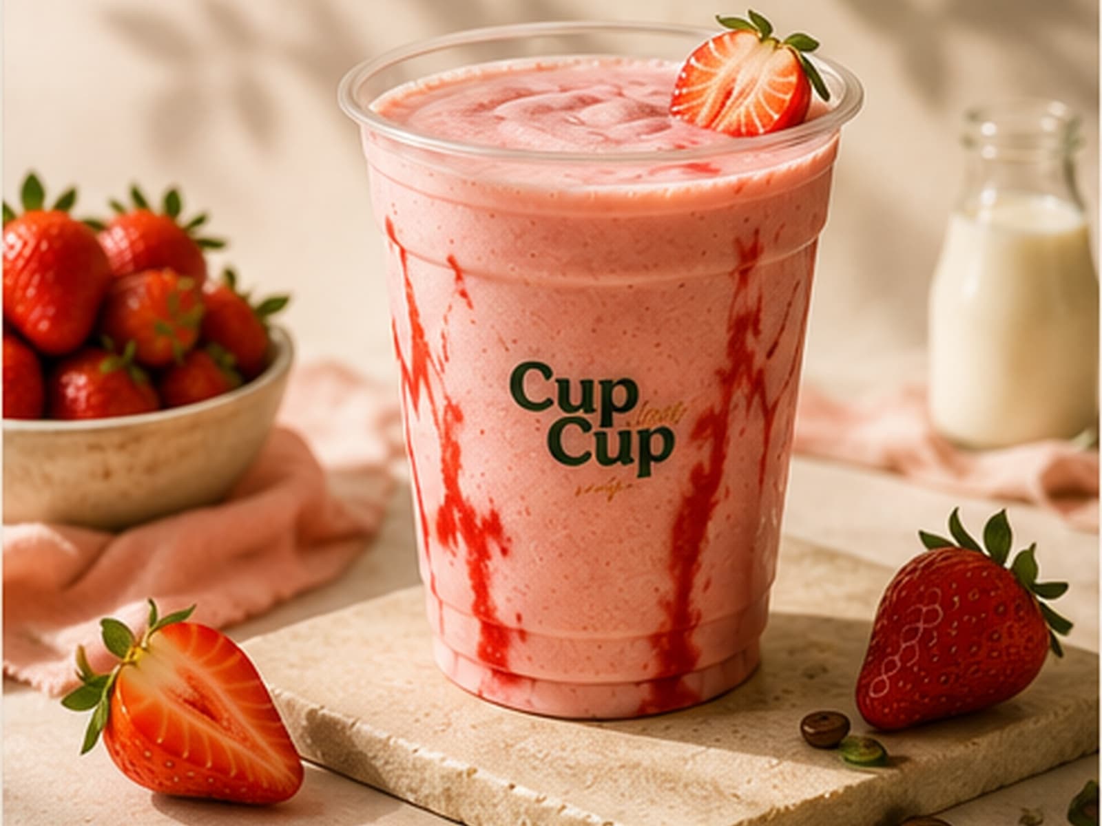 Cup Cup strawberry milkshake